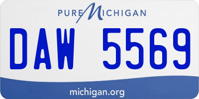 MI license plate DAW5569