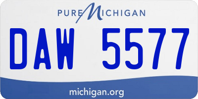 MI license plate DAW5577