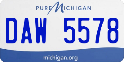 MI license plate DAW5578