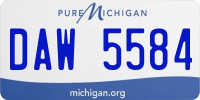 MI license plate DAW5584