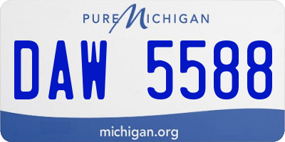 MI license plate DAW5588