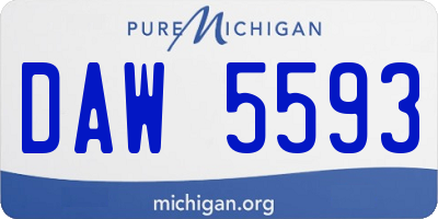 MI license plate DAW5593