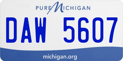 MI license plate DAW5607