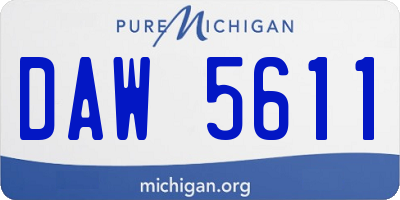 MI license plate DAW5611