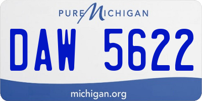 MI license plate DAW5622