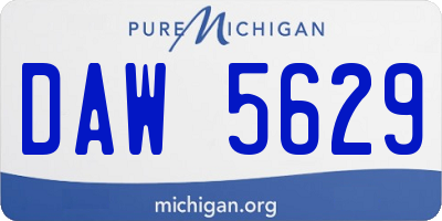 MI license plate DAW5629