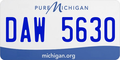 MI license plate DAW5630