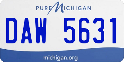 MI license plate DAW5631