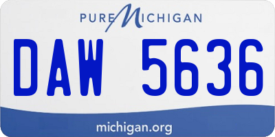 MI license plate DAW5636