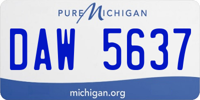 MI license plate DAW5637