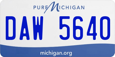 MI license plate DAW5640