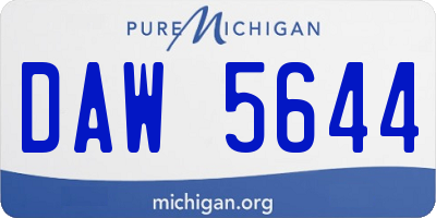 MI license plate DAW5644
