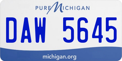 MI license plate DAW5645