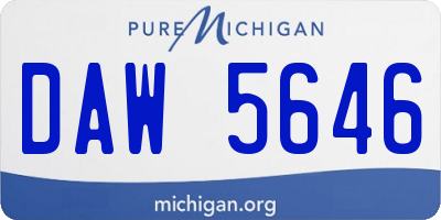 MI license plate DAW5646