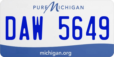 MI license plate DAW5649