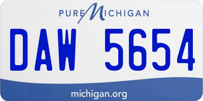 MI license plate DAW5654