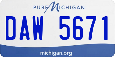 MI license plate DAW5671