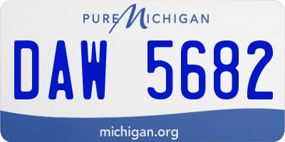 MI license plate DAW5682
