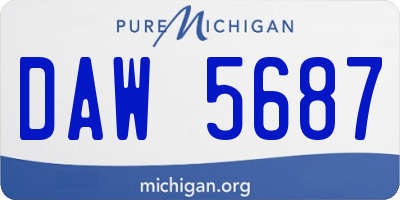 MI license plate DAW5687