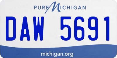 MI license plate DAW5691