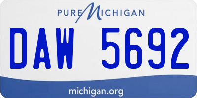MI license plate DAW5692