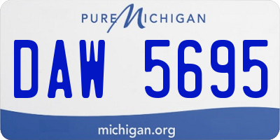 MI license plate DAW5695