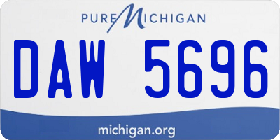 MI license plate DAW5696