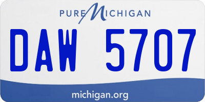 MI license plate DAW5707