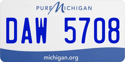 MI license plate DAW5708