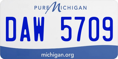 MI license plate DAW5709