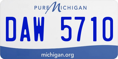 MI license plate DAW5710