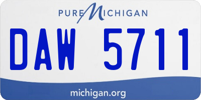 MI license plate DAW5711