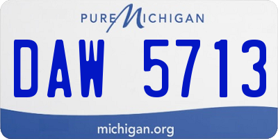 MI license plate DAW5713