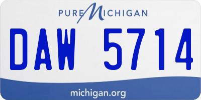 MI license plate DAW5714