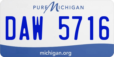 MI license plate DAW5716