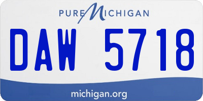 MI license plate DAW5718