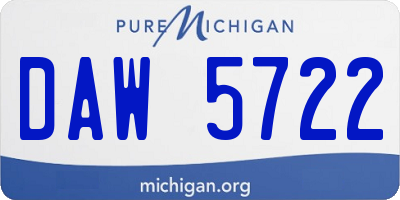 MI license plate DAW5722