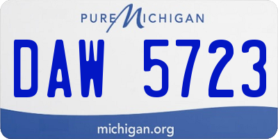MI license plate DAW5723