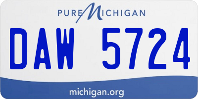 MI license plate DAW5724