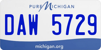 MI license plate DAW5729
