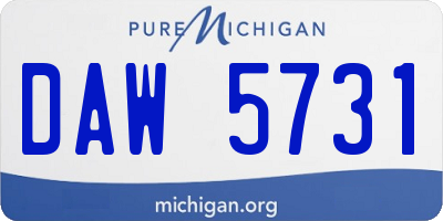 MI license plate DAW5731