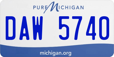 MI license plate DAW5740