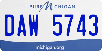 MI license plate DAW5743