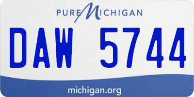 MI license plate DAW5744