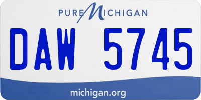 MI license plate DAW5745