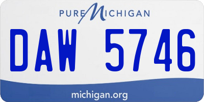 MI license plate DAW5746