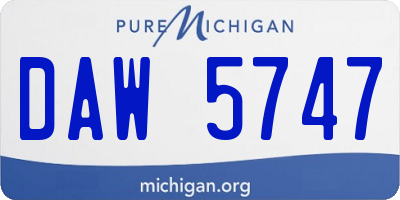 MI license plate DAW5747