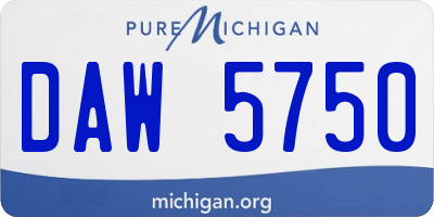 MI license plate DAW5750