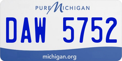 MI license plate DAW5752