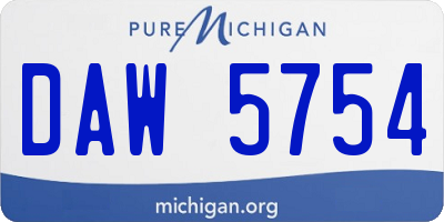 MI license plate DAW5754